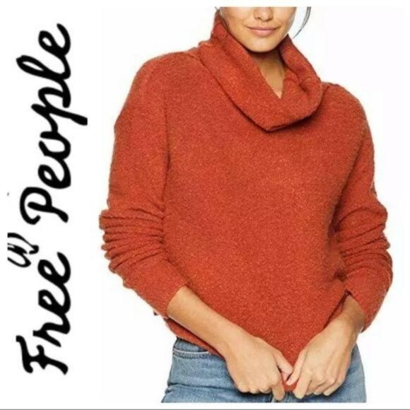 Free People - We The Free Stormy Pullover in Terracotta, Cowl Neck, Med - Picture 1 of 10